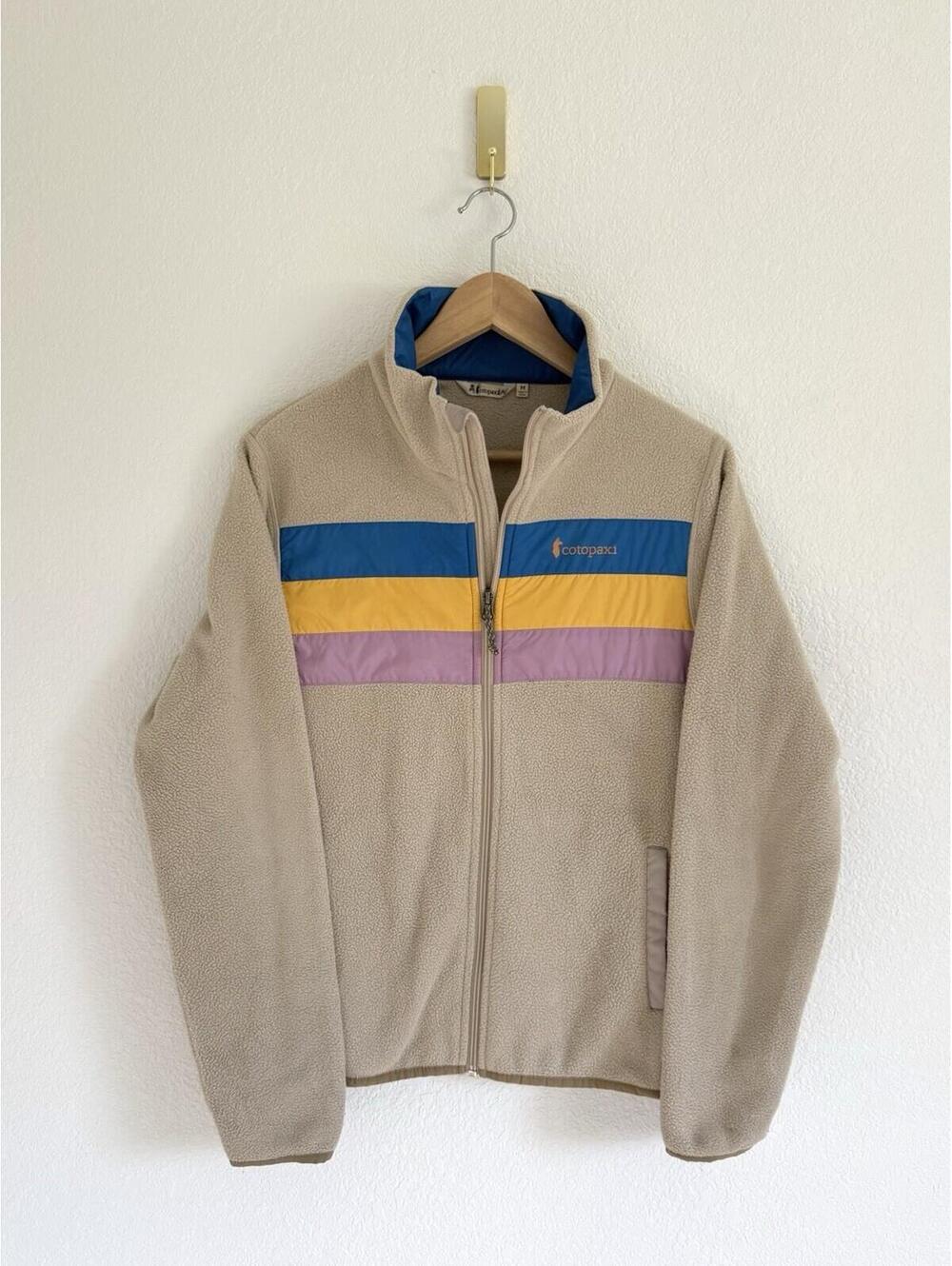 Cotopaxi Teca Fleece Jacket Full Zip Women’s Size Medium M Beige Striped - Picture 2 of 8